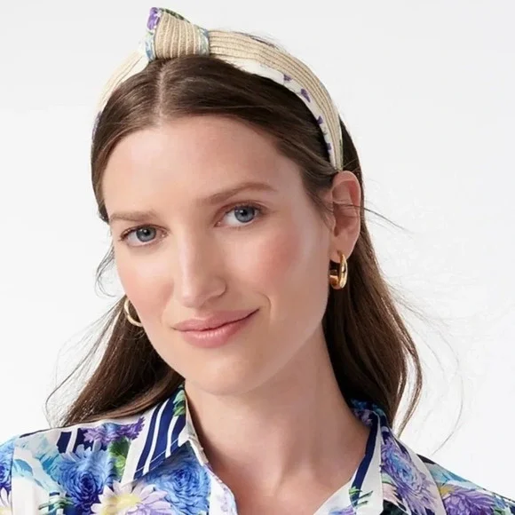 J. Crew Lavender  Liberty Woven Straw Headband - Picture 2 of 2